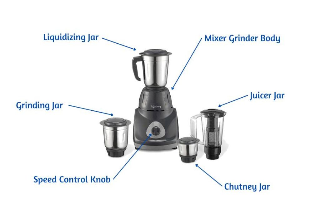 Design and parts of Lifelong Juicer Mixer Grinder