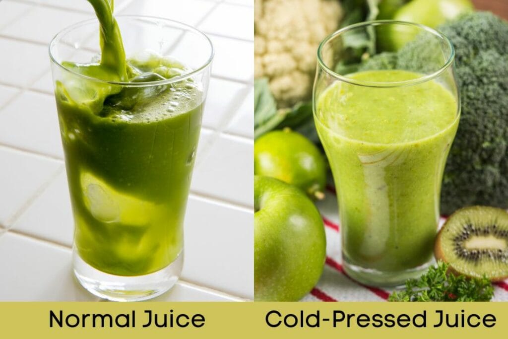 Normal vs cold-pressed juice layer separation