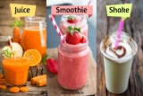 Differences Between Juice, Smoothie And Shake